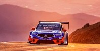 Acura RealTime Racing TLX GT at 2018 Pikes Peak with sunset background Acura RealTime Racing TLX GT at 2018 Pikes Peak with sunset background