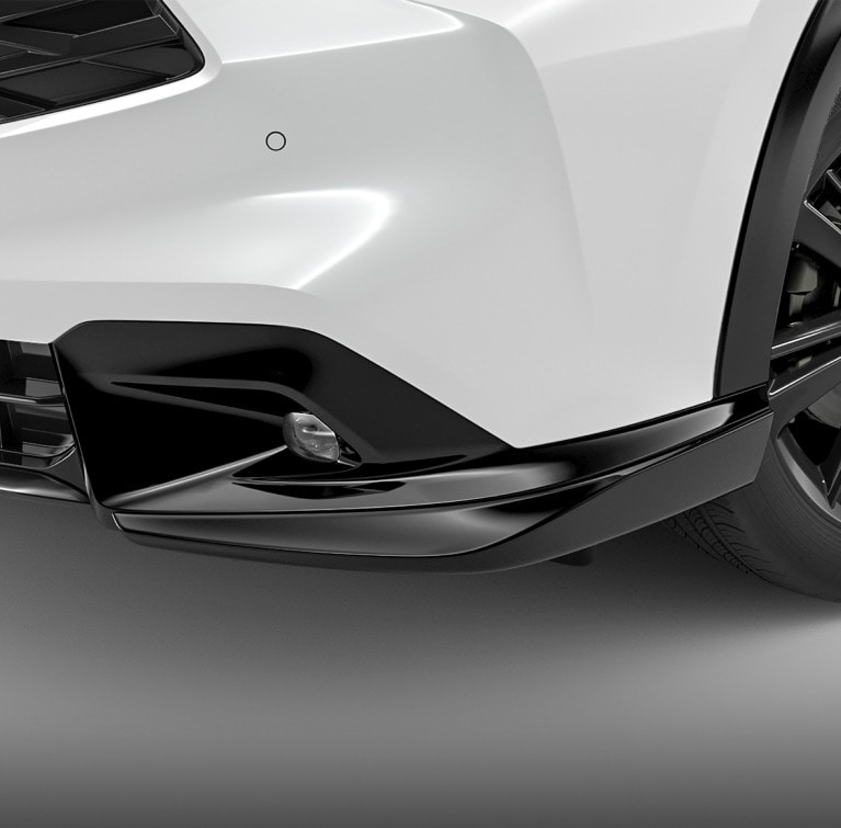 2026 Acura ADX shown in Platinum White Pearl featuring the Front Underbody Spoilers accessory. 2026 Acura ADX shown in Platinum White Pearl featuring the Front Underbody Spoilers accessory.