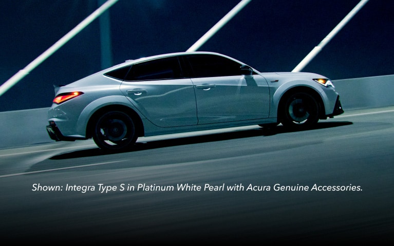 2026 Acura Integra Type S in Platinum White Pearl with Acura Genuine Accessory 2026 Acura Integra Type S in Platinum White Pearl with Acura Genuine Accessory