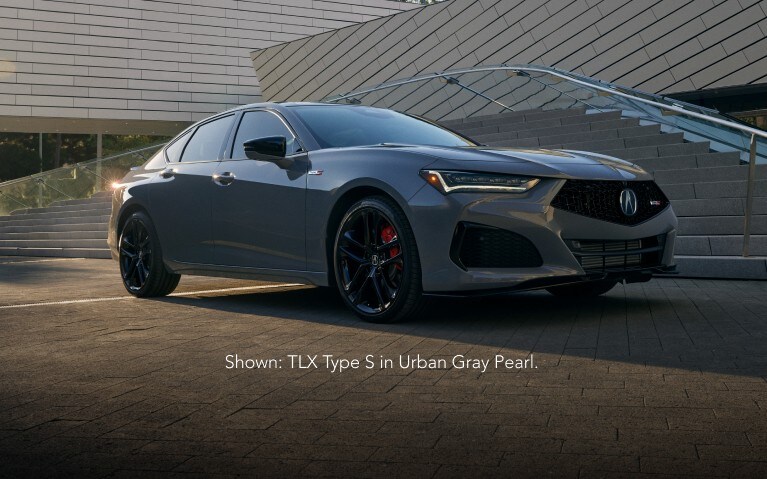 2025 Acura TLX Type S in Urban Gray Pearl 3/4 front view 2025 Acura TLX Type S in Urban Gray Pearl 3/4 front view