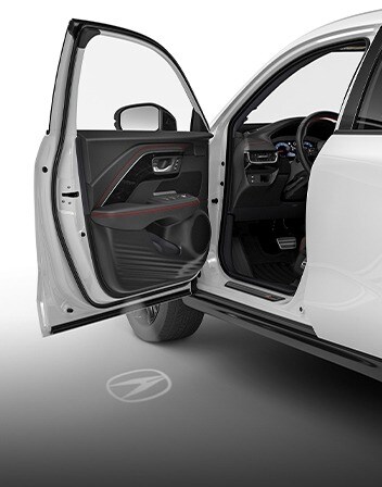 2026 Acura ADX Interior featuring the Logo Pattern Projector accessory. 2026 Acura ADX Interior featuring the Logo Pattern Projector accessory.