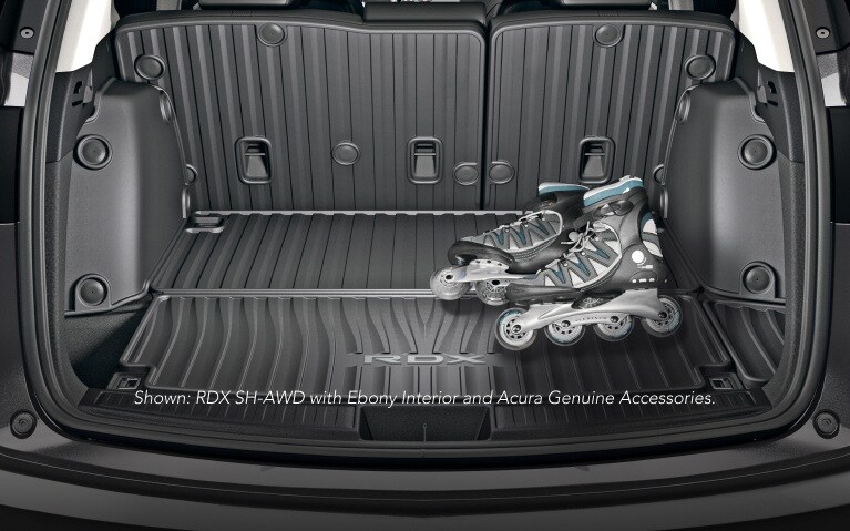 Acura 2026 RDX A-Spec Advance Package with Orchid Interior, showing cargo space. Acura 2026 RDX A-Spec Advance Package with Orchid Interior, showing cargo space.