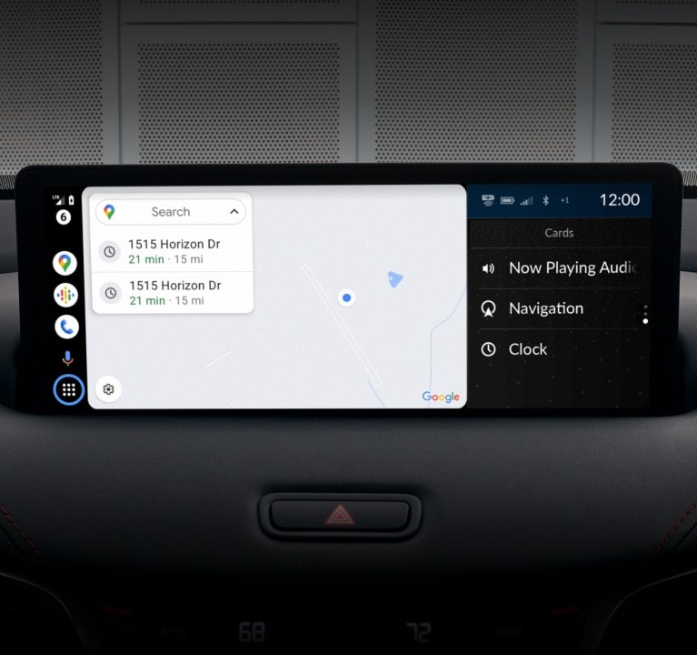 2025 Acura TLX A-Spec with Ebony interior Android Auto Integration open on TLX center display. 2025 Acura TLX A-Spec with Ebony interior Android Auto Integration open on TLX center display.