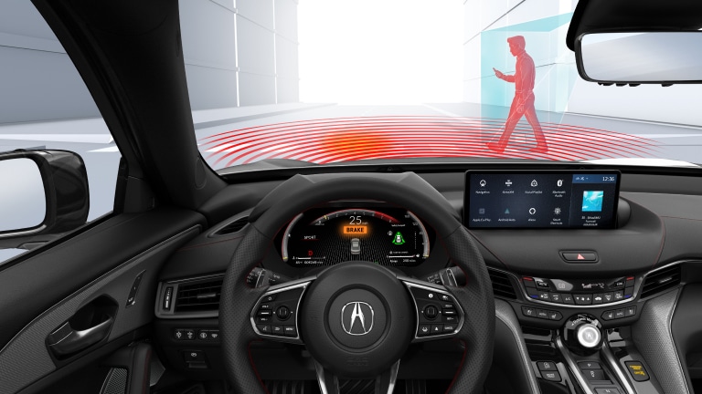 2025 Acura TLX with Pedestrian Detection CGI. 2025 Acura TLX with Pedestrian Detection CGI.