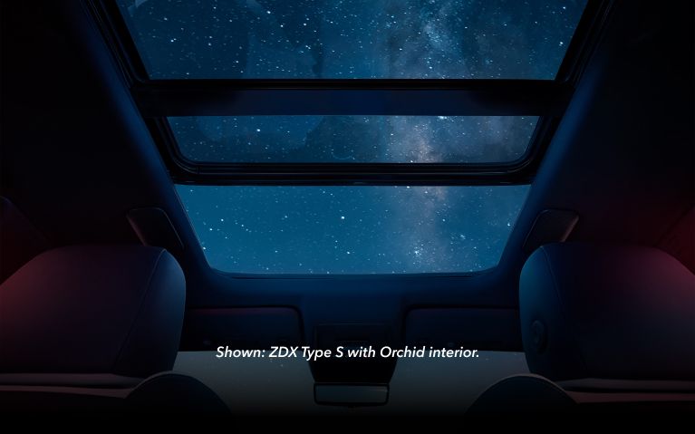 2024 Acura ZDX Type S with Orchid Interior, detail of the panoramic moonroof